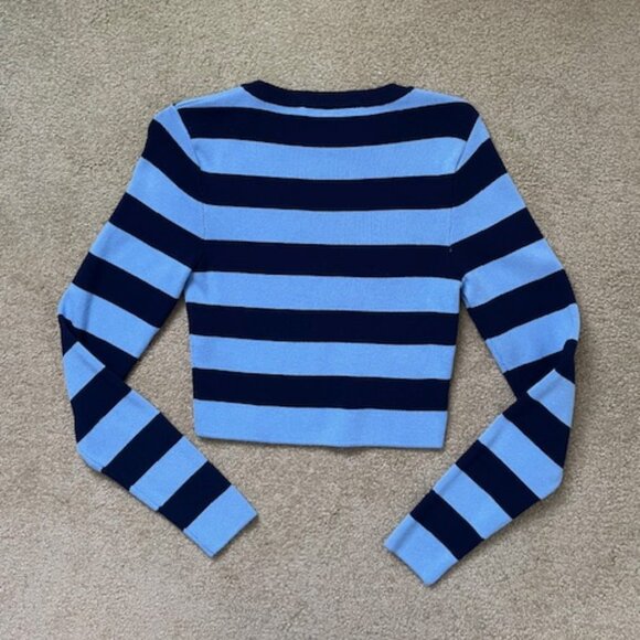 Zara blue striped cropped sweater - Picture 3 of 5